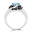 1.61 Carat Swiss Blue Topaz & Blue Sapphire Sterling Silver Ring