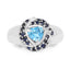 1.61 Carat Swiss Blue Topaz & Blue Sapphire Sterling Silver Ring