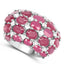 Bague de fiançailles en argent sterling avec rubis de 8,54 carats et topaze blanche