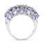 7.29 Carat Genuine Tanzanite & White Topaz Sterling Silver Ring