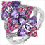 Bague de fiançailles en argent sterling avec améthyste et rubis de 2,58 carats