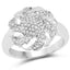 Bague en Argent Sterling Plaquée Or Jaune 14K avec Diamants de 0,28 Carat