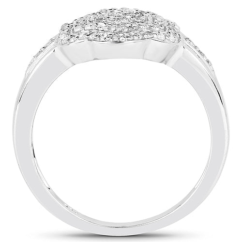 Bague en Argent Sterling Plaquée Or Jaune 14K avec Diamants Blancs de 0,29 Carat