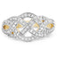 Bague cocktail en diamant plaquée or jaune 14K