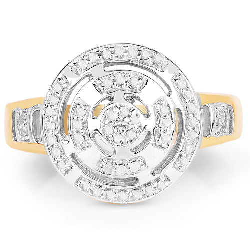 Anillo de Compromiso de Diamante Bañado en Oro Amarillo de 14K