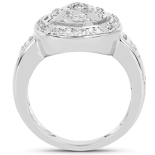 14K Yellow Gold Plated Diamond Engagement Ring in Sterling Silver