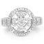 14K Yellow Gold Plated Diamond Engagement Ring in Sterling Silver