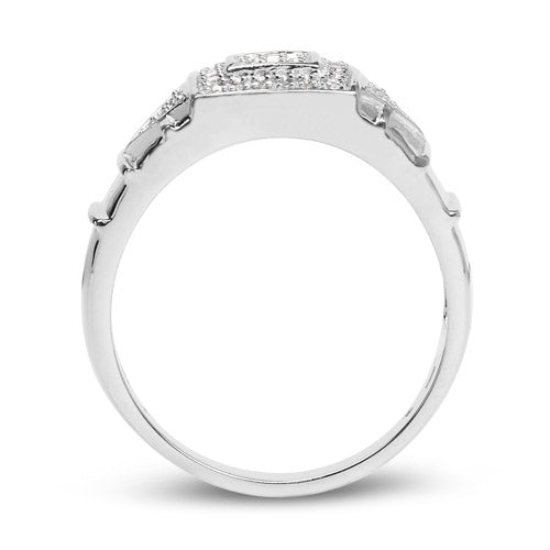 14K White Gold Plated 0.21 Carat Genuine Diamond Ring