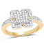 Bague de fiançailles en diamant plaquée or jaune 14K