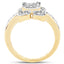 Bague de fiançailles en diamant plaquée or jaune 14K
