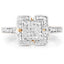 Bague de fiançailles en diamant plaquée or jaune 14K