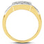 Bague Cocktail en Or Jaune 14 Carats Plaqué de 0,21 Carat de Diamants Blancs