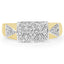 Bague Cocktail en Or Jaune 14 Carats Plaqué de 0,21 Carat de Diamants Blancs
