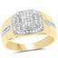 14K Yellow Gold Plated Diamond Engagement Ring