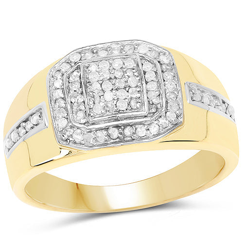 14K Yellow Gold Plated Diamond Engagement Ring