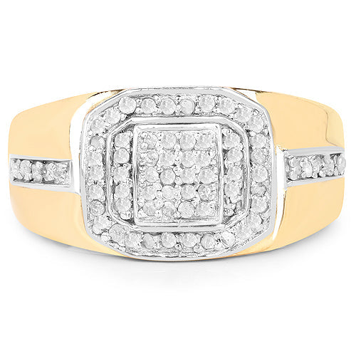 14K Yellow Gold Plated Diamond Engagement Ring