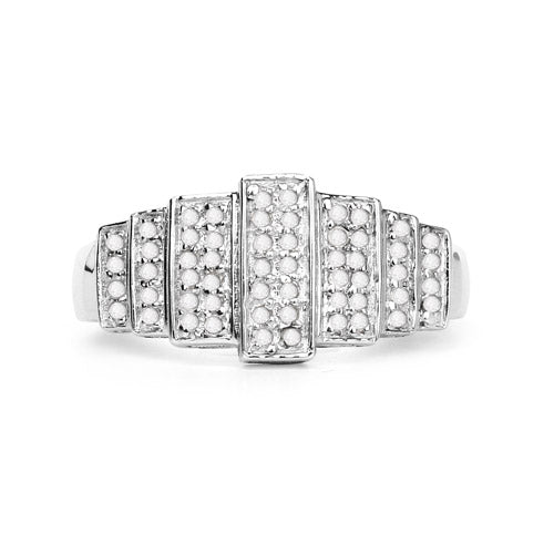 14K White Gold Plated 0.26 Carat Genuine Diamond Ring