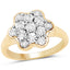 Bague cocktail en diamant plaquée or jaune 14K