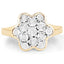 Bague cocktail en diamant plaquée or jaune 14K