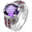 5.37 Carat Genuine Amethyst & Rhodolite Sterling Silver Ring