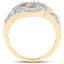 Anillo Cruzado de Diamante de 0.21 Quilates Baño de Oro Amarillo de 14K