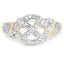 Anillo Cruzado de Diamante de 0.21 Quilates Baño de Oro Amarillo de 14K