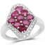 Bague en argent sterling avec rubis véritable rempli de verre de 2,12 carats et zircon blanc