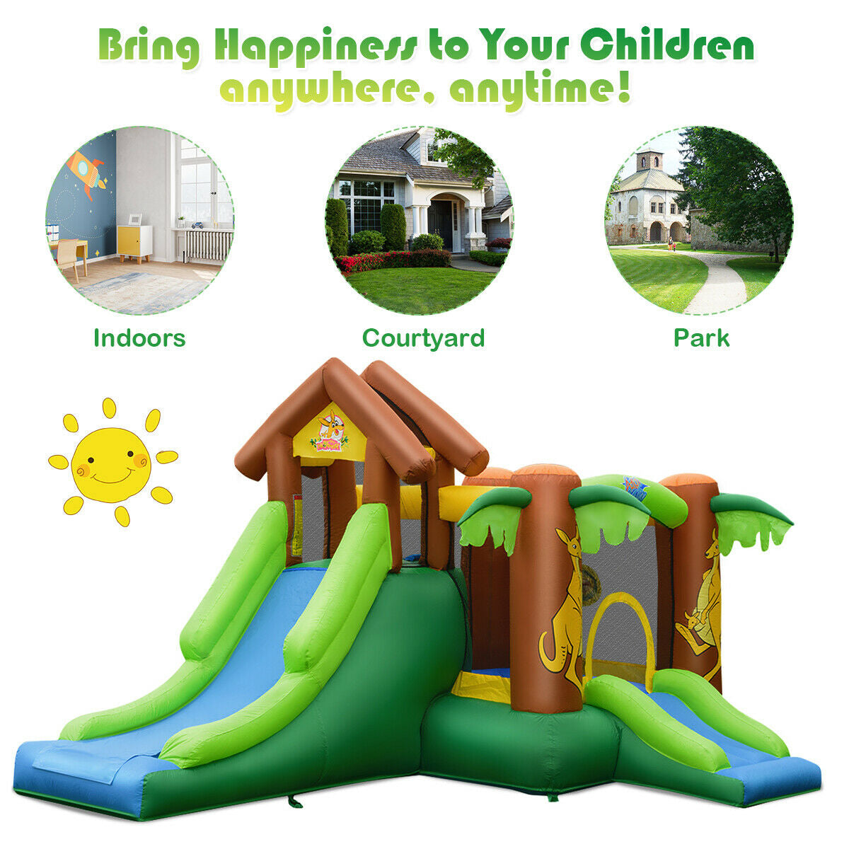 Casa Inflable de Jungle para Niños con Ventilador