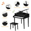 Piano à queue en bois pour enfants avec 30 touches et banc - Noir