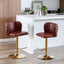 Modern Adjustable Swivel Bar Stools with Tufted Back