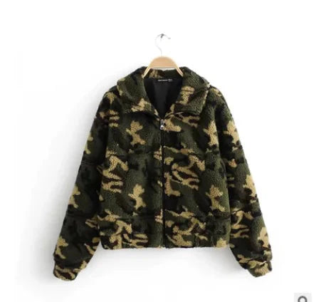 Autumn & Winter Lamb Hair Pocket Cotton Coat