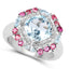 Bague en argent sterling avec topaze bleue et rhodolite de 4,73 carats
