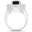 Anillo de Cuarzo Ahumado de 8.12 Quilates y Topacio Blanco en Plata de Ley