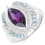 Bague en Améthyste et Topaze Bleue de 3,06 Carats