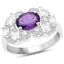 Anillo de Plata Esterlina con Amatista de 2.75 Quilates y Zirconia Blanca