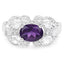 Anillo de Plata Esterlina con Amatista de 2.75 Quilates y Zirconia Blanca