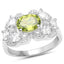 Anillo de Plata Esterlina con Peridoto y Circonita Blanca de 2.70 Quilates