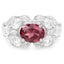 Anillo de Plata Esterlina con Rodolita de 3.16 Quilates y Circonitas Blancas