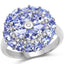 Anillo de Plata Esterlina con Tanzanita y Diamantes Blancos de 2.96 Quilates