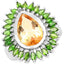 Anillo de Plata Esterlina con Citrino y Diopside Cromado de 7.02 Quilates
