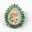 Anillo de Plata Esterlina con Citrino y Diopside Cromado de 7.02 Quilates
