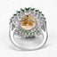 Anillo de Plata Esterlina con Citrino y Diopside Cromado de 7.02 Quilates