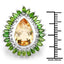 Anillo de Plata Esterlina con Citrino y Diopside Cromado de 7.02 Quilates