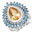 Bague en Citrine et Topaze Bleue de Londres de 7,54 Carats