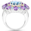 8.86 Carat London Blue Topaz & Amethyst Sterling Silver Ring