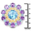 8.86 Carat London Blue Topaz & Amethyst Sterling Silver Ring