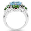 Bague de fiançailles en argent sterling .925 avec topaze bleue de 5,76 carats et grenat