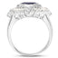 3.06 Carat Sapphire and White Topaz Sterling Silver Ring