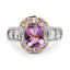 Bague cocktail en améthyste et tanzanite plaquée or jaune 14K
