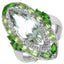 Anillo de Plata Esterlina con Amatista Verde y Peridoto de 4.90 Quilates